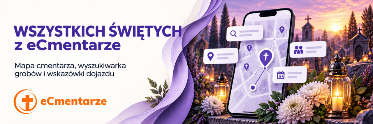 Grafika serwisu eCmentarze.pl z okazji Wszystkich Świętych 2026