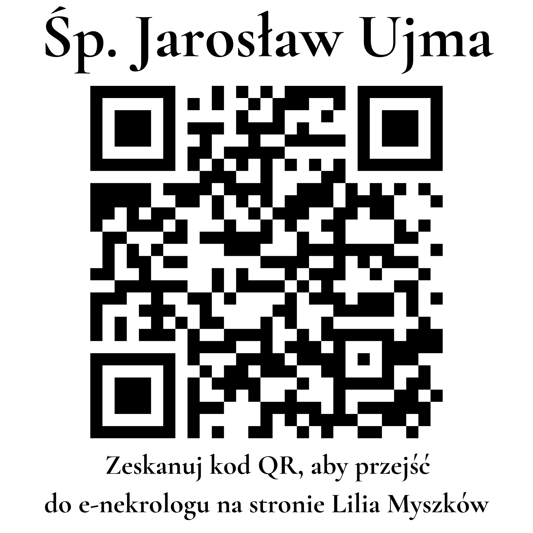 Kod QR do nekrologu Jarosław Ujma