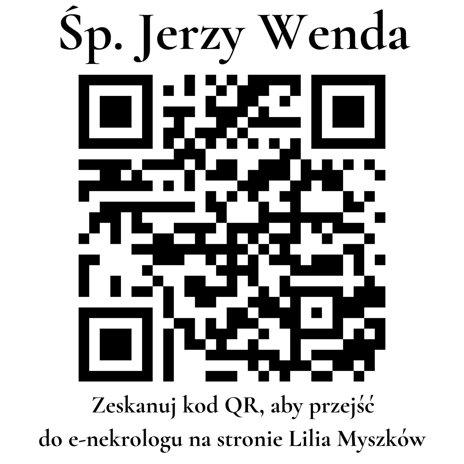 Kod QR do nekrologu Jerzy Wenda