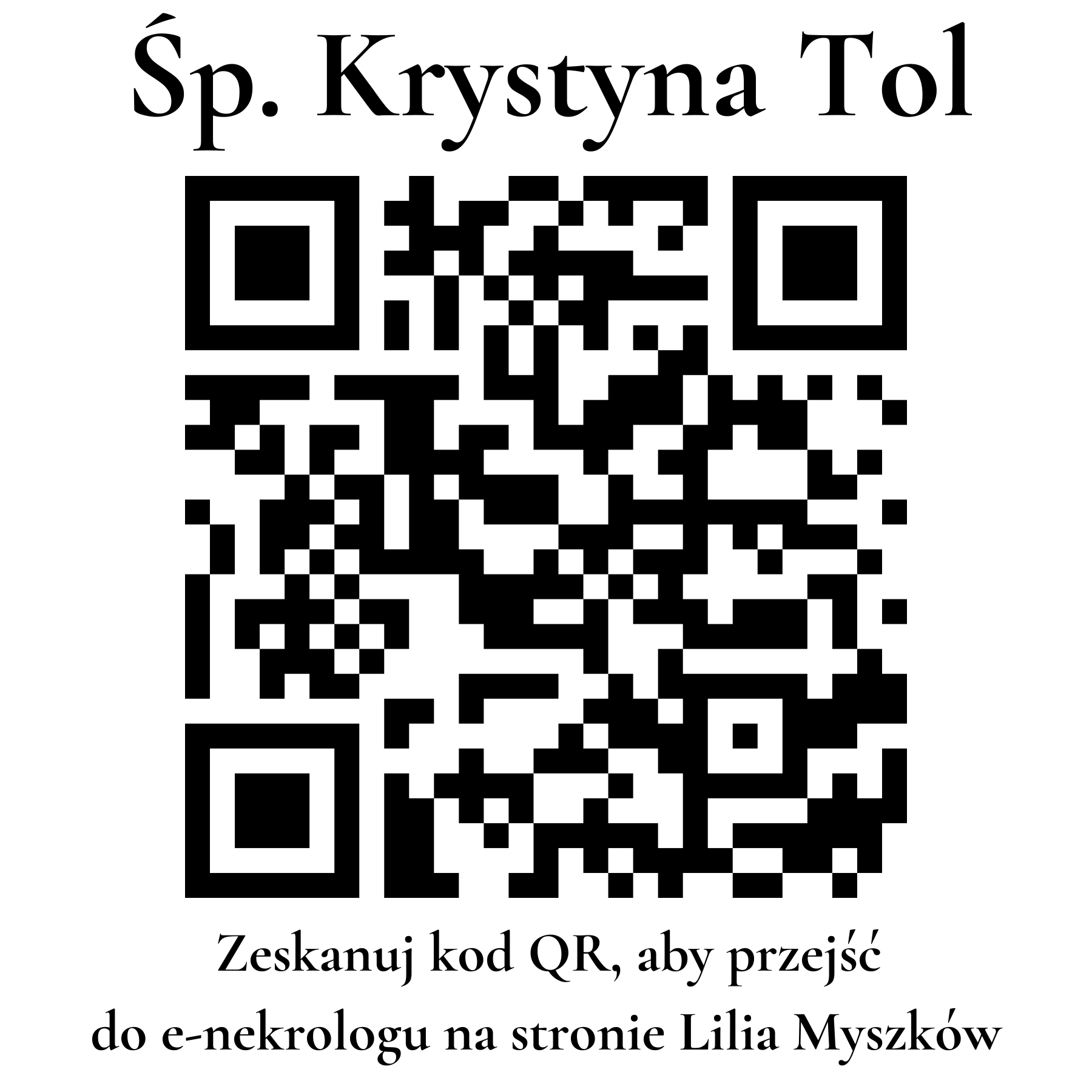 Kod QR do nekrologu Krystyna Tol