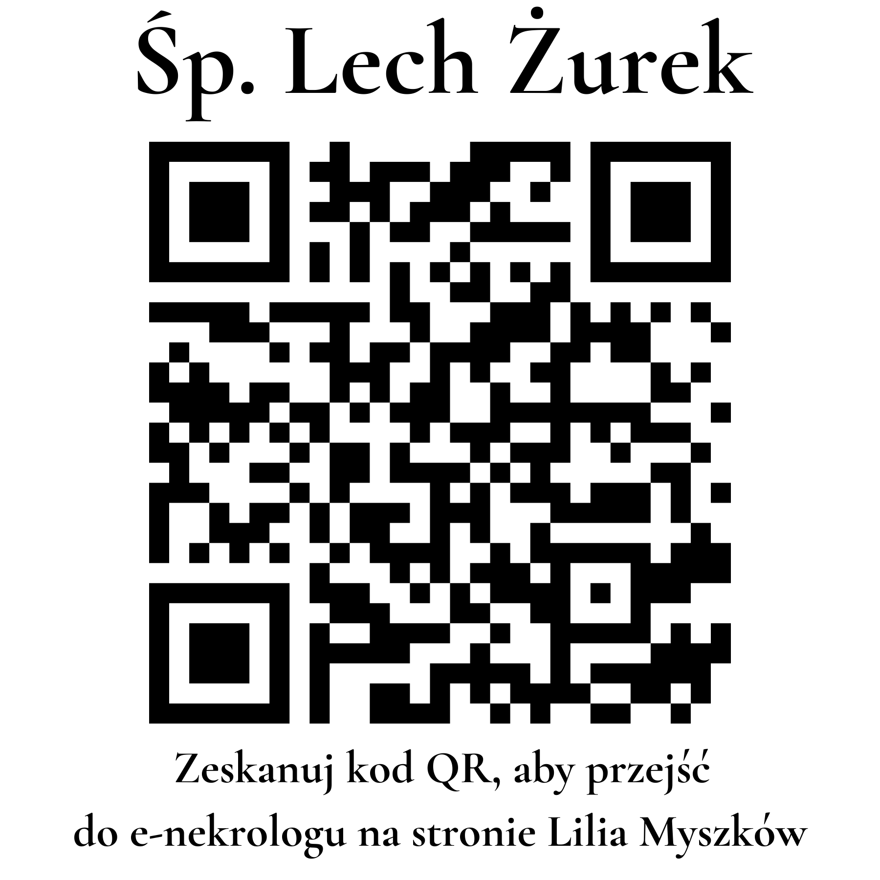 Kod QR do nekrologu Lech Żurek Kod QR do nekrologu Lech Żurek