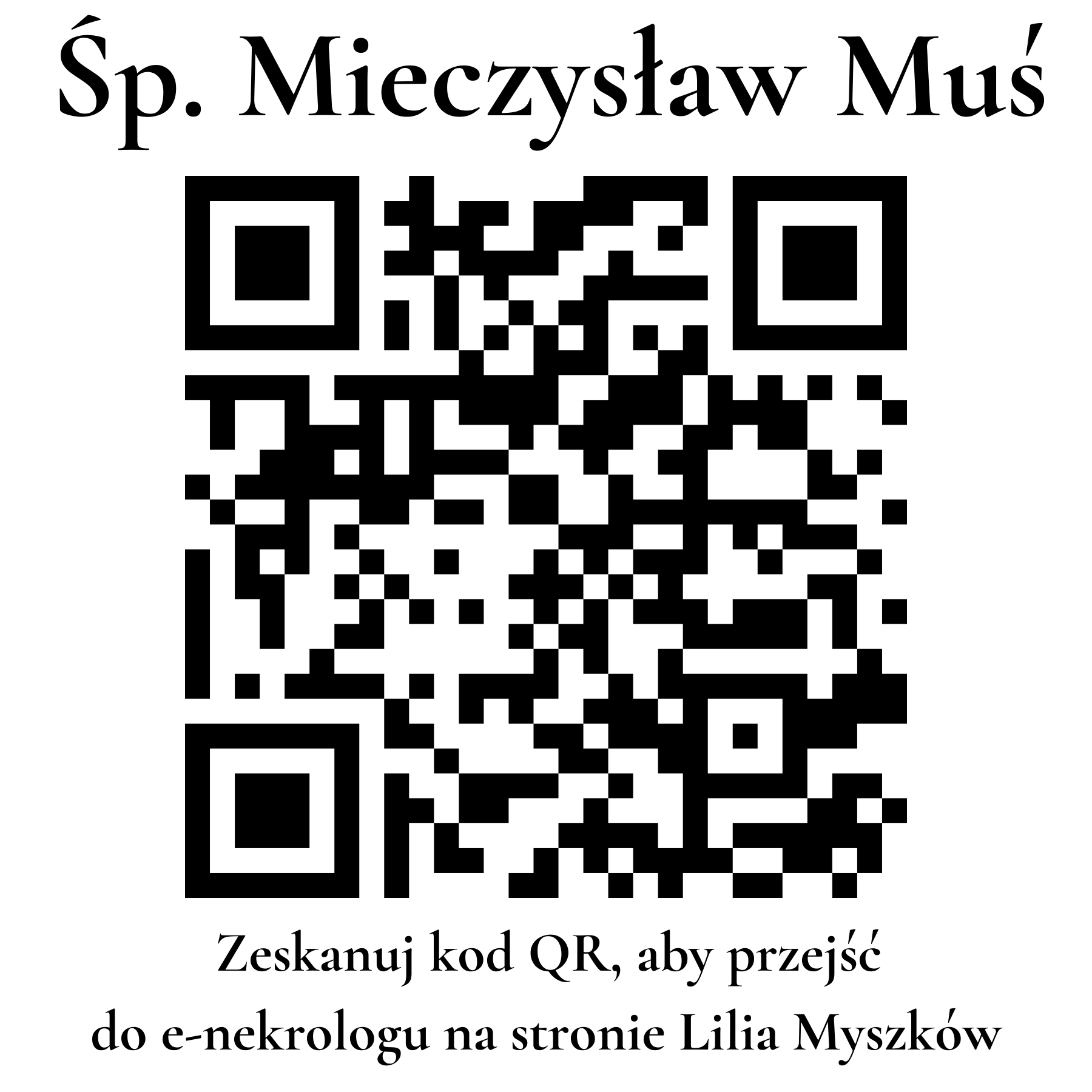 Kod QR do nekrologu Mieczysław Muś