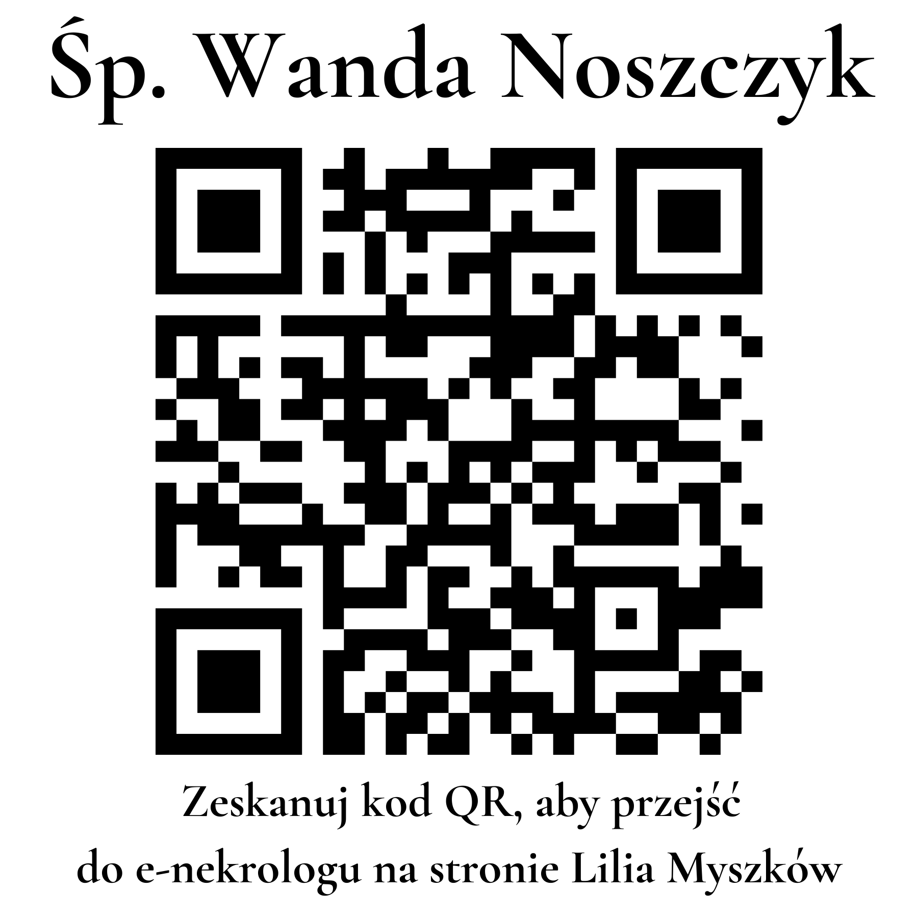 Kod QR do nekrologu Wanda Noszczyk
